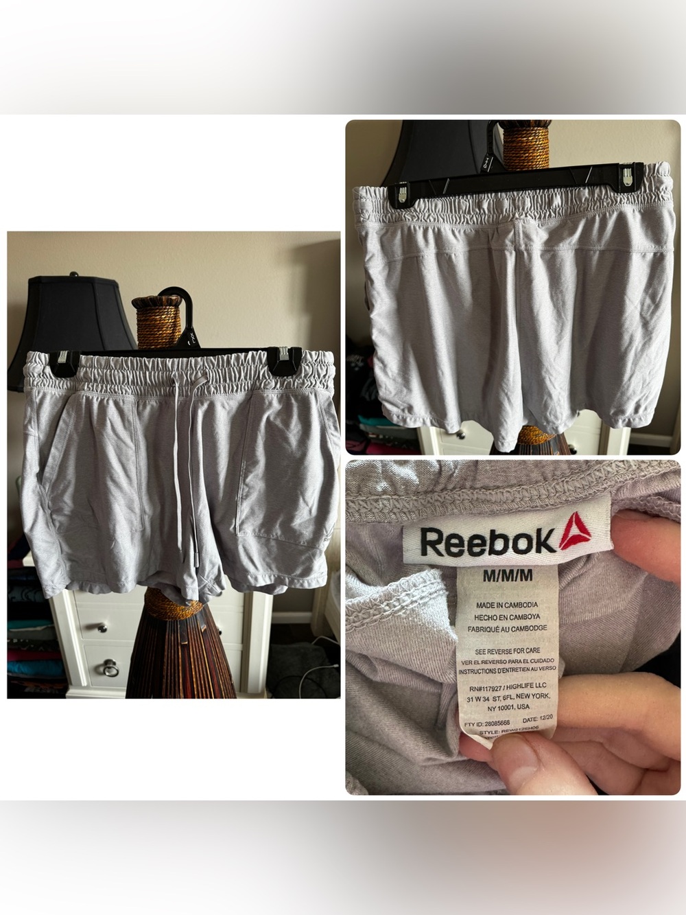 Reebok Light Gray Casual Athletic Shorts